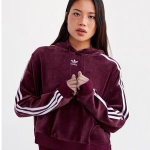 Adidas cropped hoodie color burgundy size XSmall.